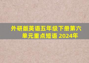 外研版英语五年级下册第六单元重点短语 2024年